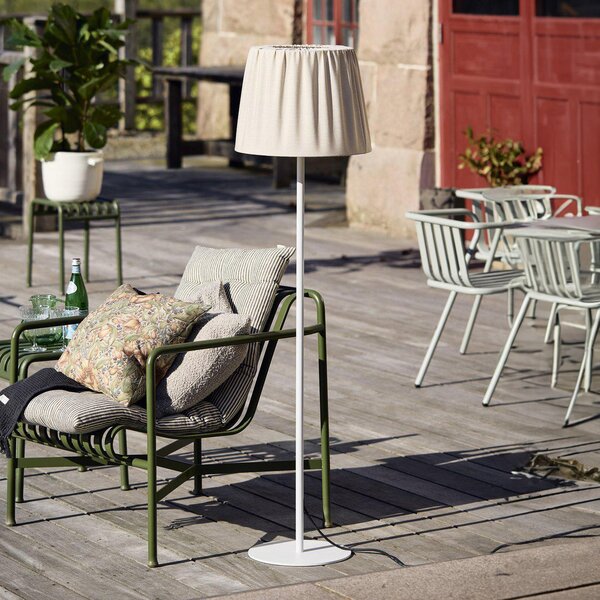 PR Home lampă de podea pentru exterior Agnar, alb/bej, 140 cm, Alb, Țesătură / Textil