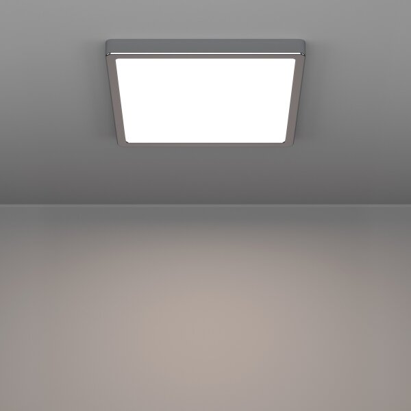 Eglo 901767 - Plafonieră LED FUEVA pentru baie, 13 W, 230 V, 29 x 29 cm, IP44, crom