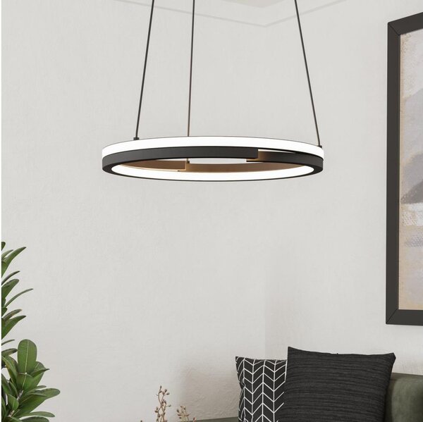 Eglo 901822 - Lustră LED reglabilă pe cablu MEZZOMONTE 2xLED/20W/230V negru + telecomandă