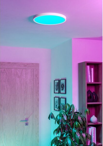 Eglo 901726 - Plafonieră LED RGBW FUEVA-Z pentru baie, dimabilă, 17,5 W, 230 V, 38,9 cm, IP44, alb