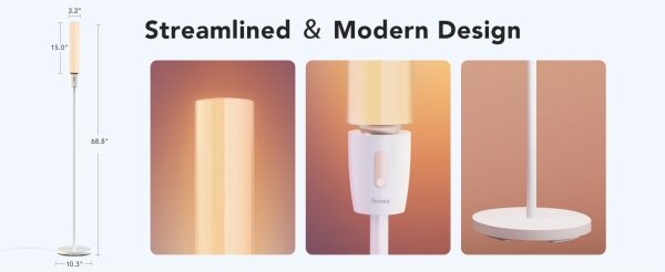 Lampadar LED dimabil Govee CYLINDER SMART RGBICWW 2200-6500K