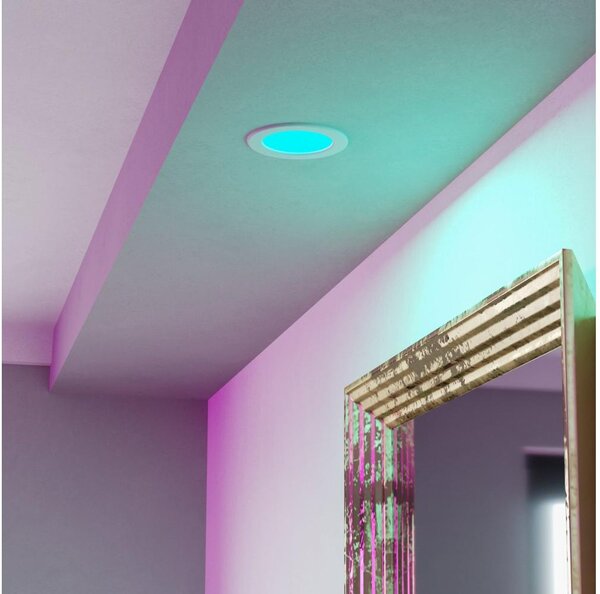 Eglo 901431-LED FUEVA-Z Plafonieră încastrată pentru baie RGBW LED 5W 230V 12 cm IP44 alb