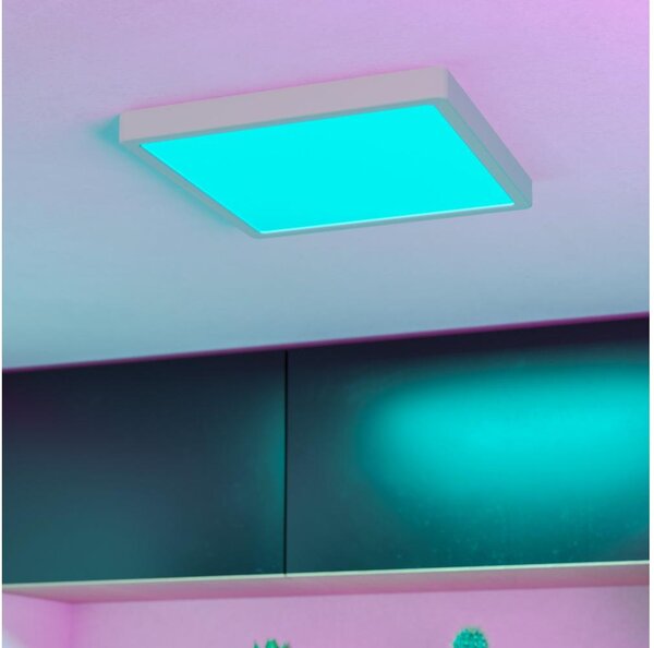 Eglo 901379 - Plafonieră LED RGBW FUEVA-Z, dimabilă, cu sticlă fumurie, LED 13,5 W, 230 V, 29,5 cm, IP44, alb