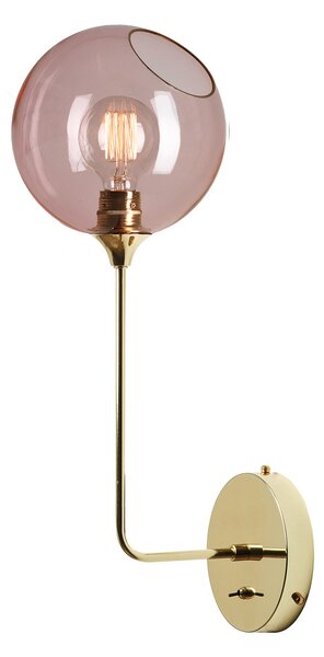 Lampă de perete DESIGN BY US, Ballroom Long, reglabil, Roz / Rosé, Camera de zi, Sticlă, Design