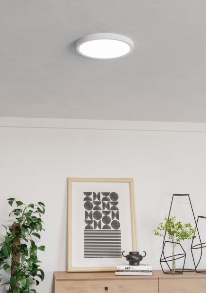 Eglo 901377 - Plafonieră LED RGBW dimabilă cu sticlă fumurie FUEVA-Z LED/14,3W/230V 27,8cm IP44 alb