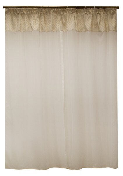 Perdea Velaria voal ivoire si tafta aurie, 170x175 cm