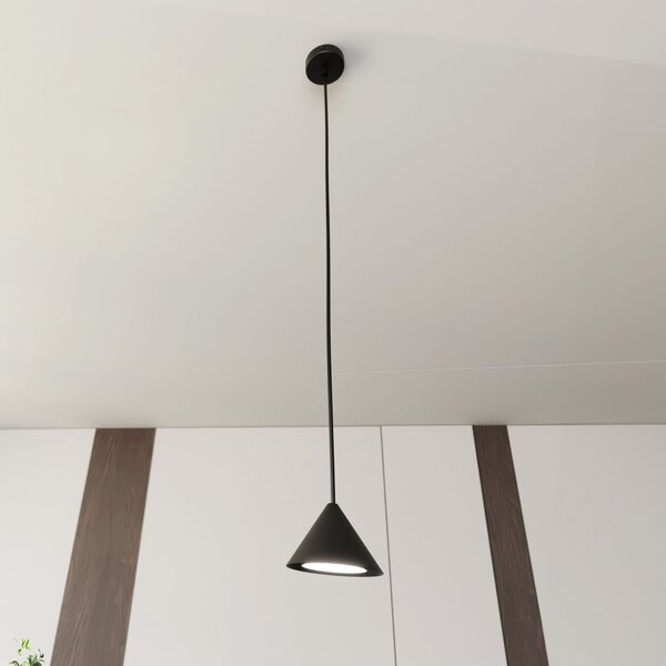 EMIBIG LIGHTING Lampă suspendată Elit, 1 bec, negru, metal, suspensie m, reglabil, Negru, Camera de zi / sufragerie, Metal