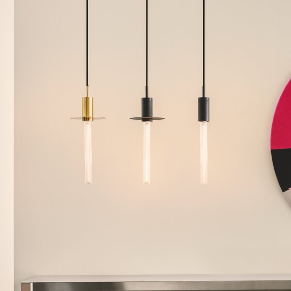 DESIGN BY US Lampă suspendată Liberty, negru, reglabil, Negru, Camera de zi / sufragerie, Metal, Design