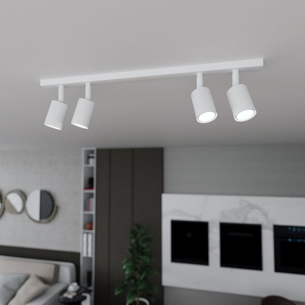 EMIBIG LIGHTING Plafonieră Flash, albă, 4 becuri, metal, reglabil, Alb, Camera de zi / sufragerie, Metal, Modern