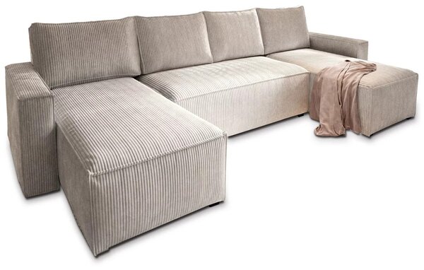 Coltar in forma de U SMART COSARO bej deschis 295x140 cm