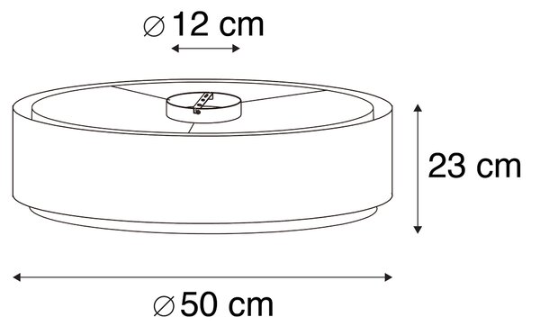 Plafoniera moderna alba 50 cm 3 lumini - Drum Duo