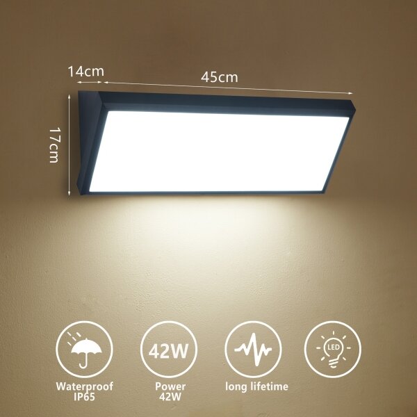 Brilagi - Aplică de exterior LED TRIANGLE, 42W/230V, neagră, IP65