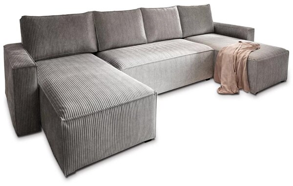 Coltar in forma de U SMART COSARO 295x140 cm, gri deschis