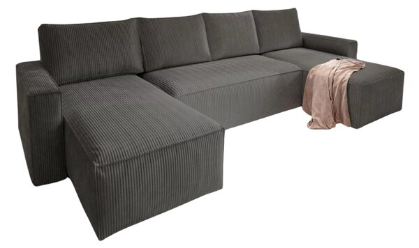 Coltar in forma de U SMART COSARO 295x140 cm, gri inchis