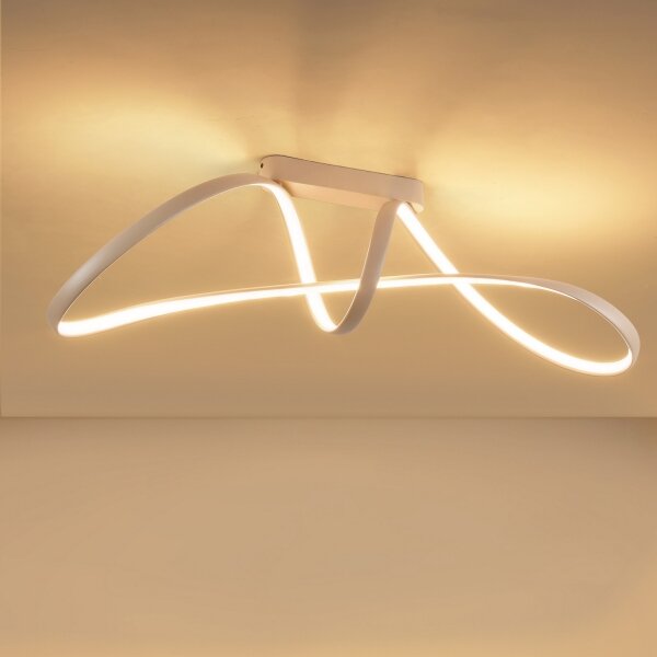 Brilagi-LED Lustră aplicată dimmabilă TWISTER LED/60W/230V 3000-6000K bej+telecomandă