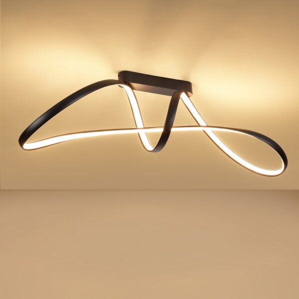 Brilagi-LED Lustră aplicată dimmabilă TWISTER LED/60W/230V 3000-6000K neagră + telecomandă