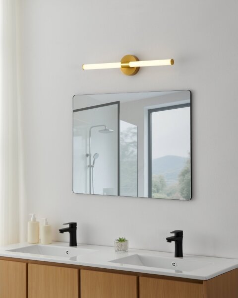 Eglo 901855 - Aplica LED pentru oglindă de baie RAMOLA, 11W, 230V, 60 cm, IP44, auriu