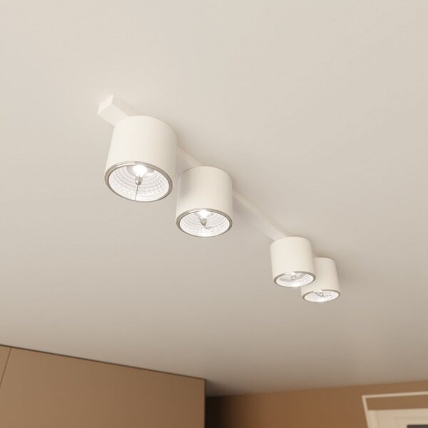 EMIBIG LIGHTING Plafonieră Nano, albă, 4 becuri, metal, reglabil, Alb, Camera de zi / sufragerie, Metal, Modern