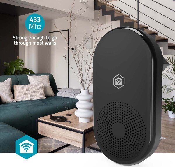 Nedis WIFICDPC11CBK - Gong pentru sonerie SmartLife Wi-Fi, negru