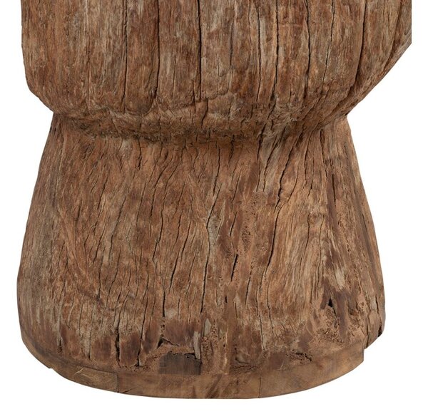 Masuta de cafea decorativa, din lemn reciclat, 40 cm, Campagne Dark