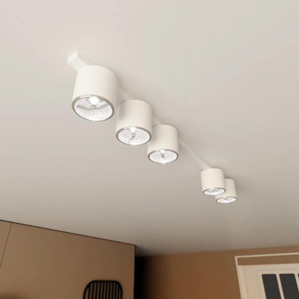 EMIBIG LIGHTING Plafonieră Nano, albă, 5 becuri, metal, reglabil, Alb, Camera de zi / sufragerie, Metal, Modern