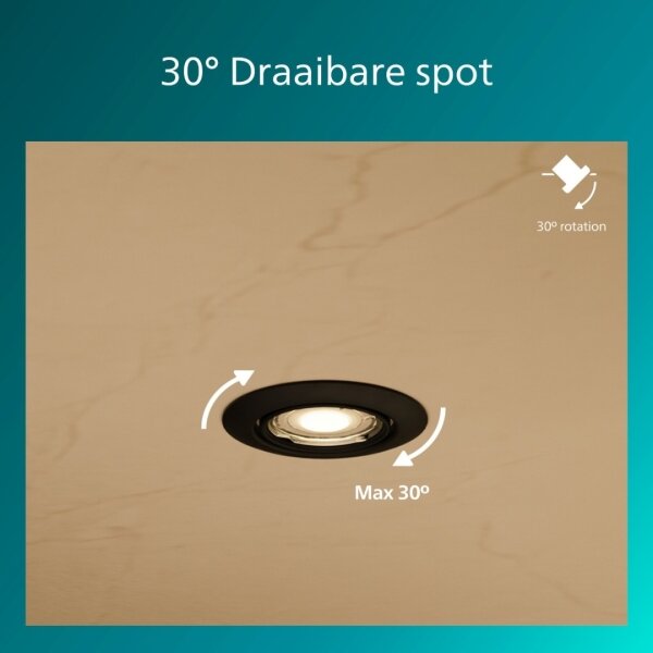 Philips - Spot încorporat PERIDOT 1xGU10/7W/230V negru