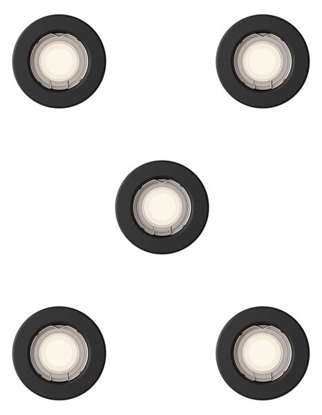 Philips - Set 5 buc. Spot încastrat PERIDOT 1xGU10/7W/230V negru