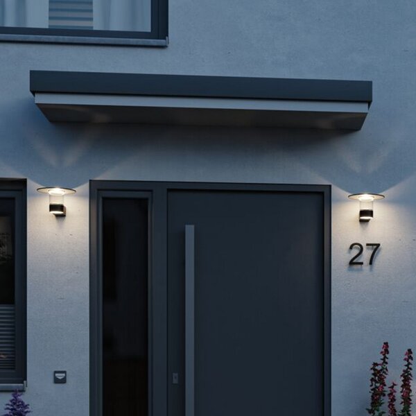 Paulmann LED pentru exterior Sienna, aluminiu, senzor, Negru, Aluminiu, Modern