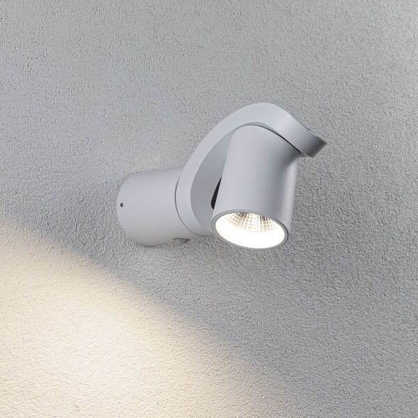 Paulmann LED-Aparec de iluminat exterior Cuff, senzor, alb, Alb, Aluminiu, Modern