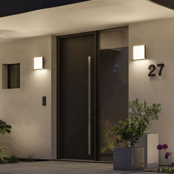 Paulmann LED cu LED-uri pentru exterior Azalena, senzor, antracit, Negru, Aluminiu