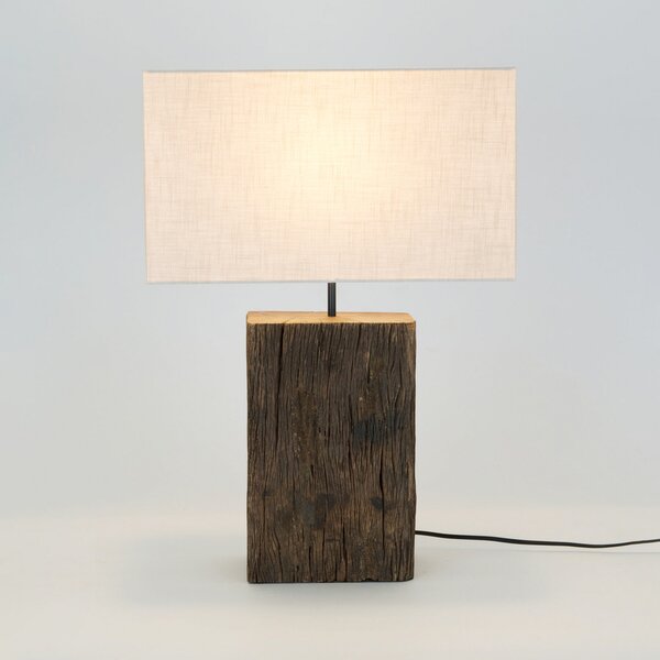 Holländer Lampă de masă Montecristo, culoare lemn/bej, înălțime 59 cm, lemn, Lemn, Camera de zi / sufragerie, Lemn, Casă de țară / Rustic