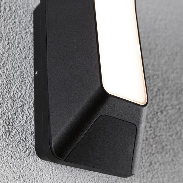 Paulmann LED pentru exterior Merano, senzor, antracit, antracit, Negru, Aluminiu, Perete unghiular