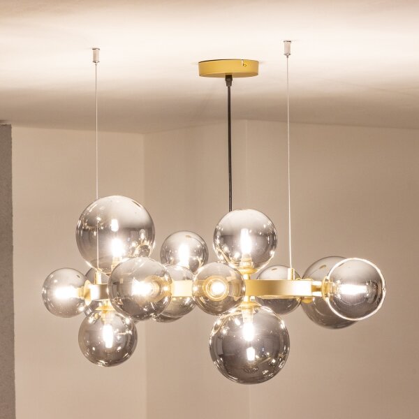 Lustră LED pe cablu Brilagi MILLA 15xG9/3W/230V auriu/fumuriu