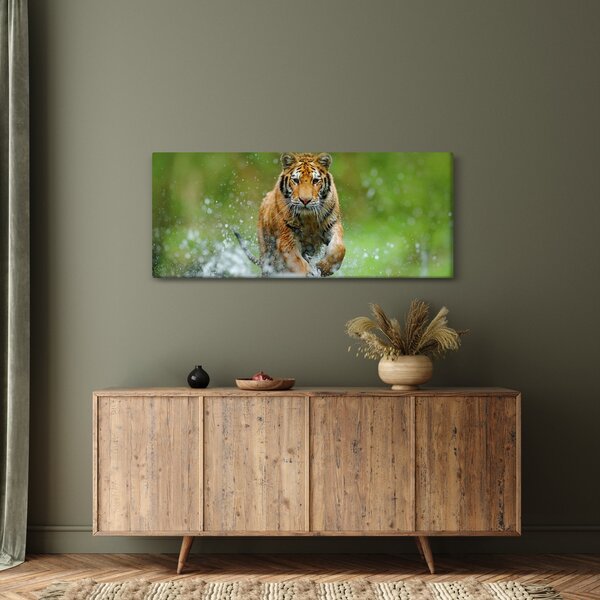 Tablou - Tigru care aleargă (120x50 cm)