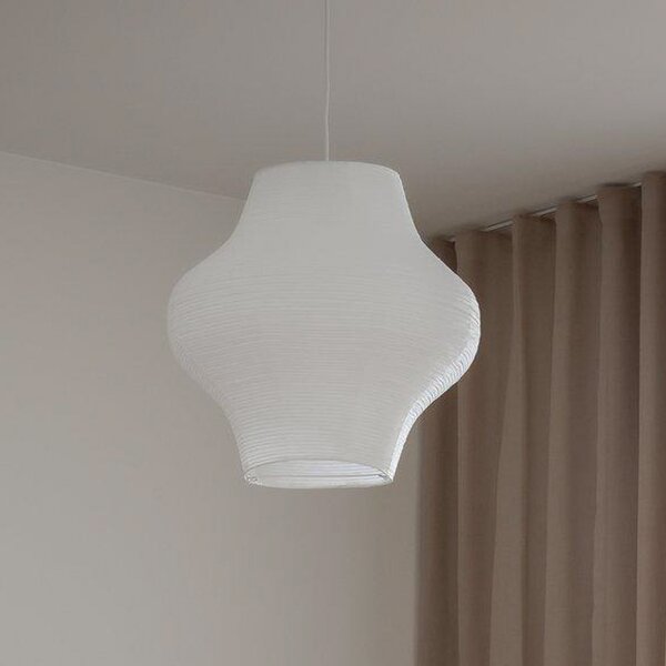 PR Home Lampă suspendată Sani, Ø44,5 cm, alb, suspensie albă, E14, reglabil, Alb, Camera de zi / sufragerie, Hârtie / Carton, Scandinavă