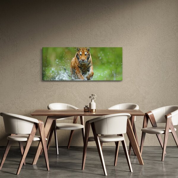 Tablou - Tigru care aleargă (120x50 cm)