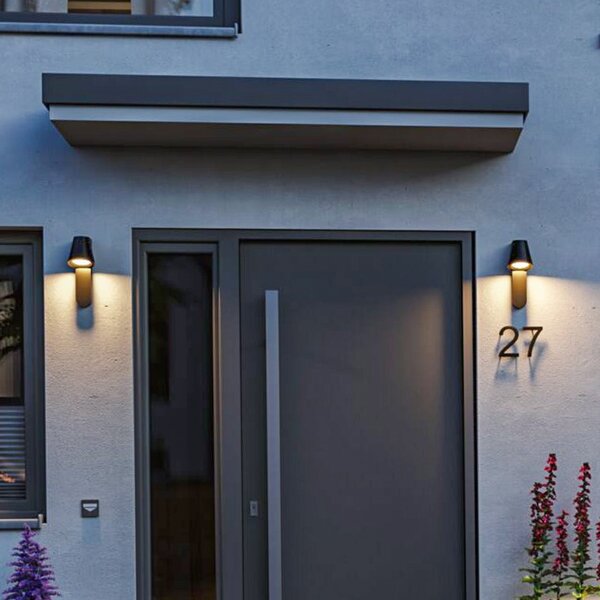 Paulmann LED pentru exterior Caissa, aluminiu, senzor, Negru, Aluminiu