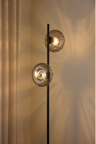 Osram - Lampă de podea DECOR SMOKE 2xE14/12W/230V negru/gri fumuriu