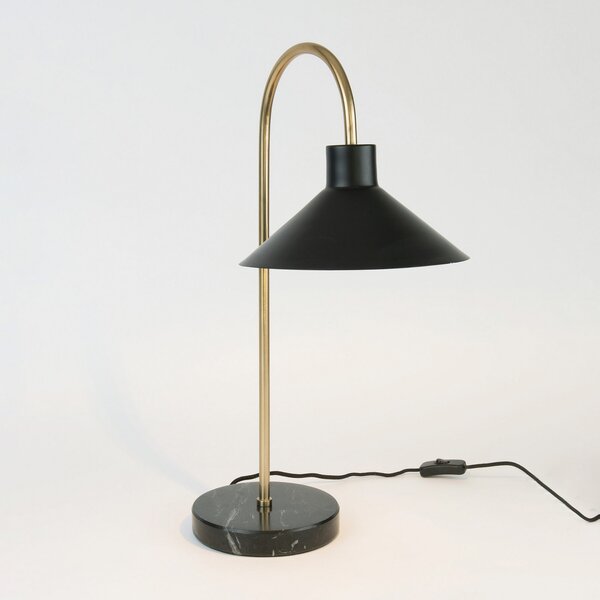 Holländer Lampă de masă Oktavia, negru/auriu, înălțime 58 cm, marmură, Negru, Camera de zi / sufragerie, Marmură, Modern
