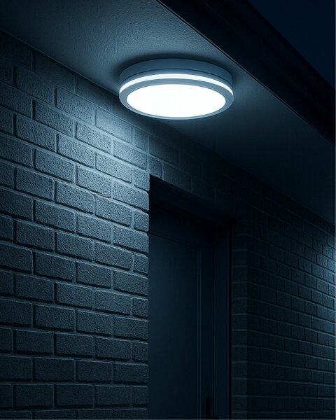 Plafonieră LED cu senzor de mișcare, 20W, 230V, 3000/4000/6500K, IP54, alb