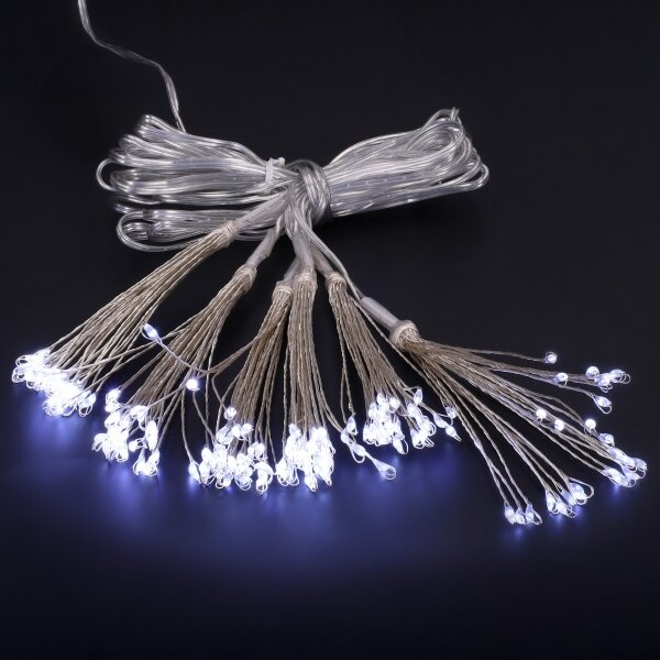 Brilagi - Ghirlandă LED pentru exterior, 150 LED, 5 m, IP44, alb rece, efect de artificii