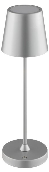 Brilliant - Lampă de birou LED reîncărcabilă, dimabilă, cu control tactil ELORA LED/2,5W/5V 2700K IP44 argintiu
