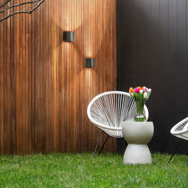 FISCHER & HONSEL Matteo LED pentru exterior, negru, lățime 14 cm, 2 lumini., Negru, Metal, Modern