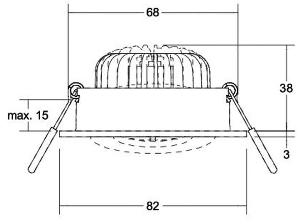 BRUMBERG LED spot BB35 on/off cutia de conexiuni alb, Alb, Camera de zi / sufragerie, Aluminiu, Plafon încastrat