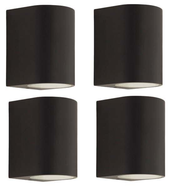 PRIOS Prios aplică de perete pentru exterior Tetje, negru, rotund, 10 cm, set de, reglabil, Negru, Metal, Modern
