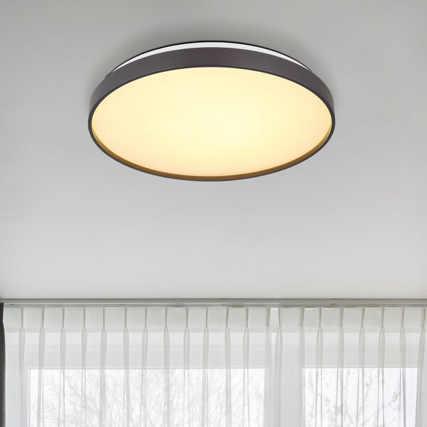 Globo Plafonieră Eclypse LED, antracit, Ø 48 cm, acrilic/metal, Negru, Camera de zi / sufragerie, Metal, Modern