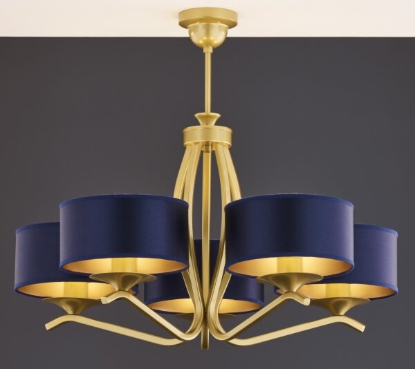 Jupiter 2114 - Candelabru pe tijă KASZMIR 5xE27/15W/230V albastru/auriu