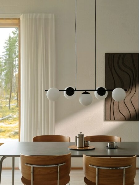 Nordlux - Lustră suspendată cu cablu LILLY 5xE14/10W/230V neagră