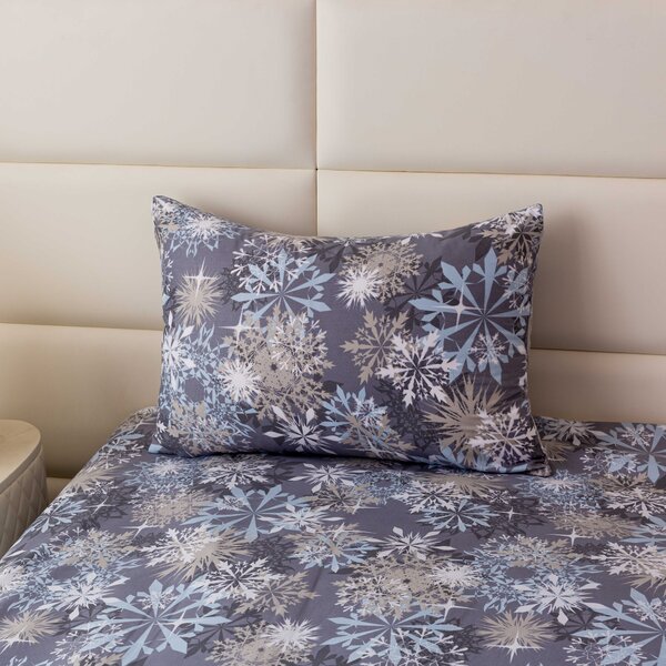 Husa de perna din microfibra SNOWFLAKE 50x70 cm, albastru-gri