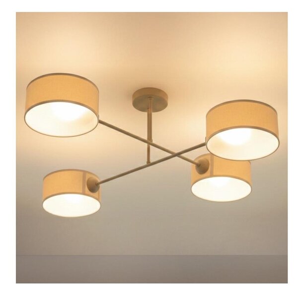 Brilagi - Lustră aplicată VIRGO 4xE14/40W/230V crem/auriu